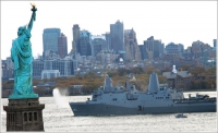 The USS New York, in memory of the victims of the World Trade Center terrorist attack, takes the fight to the enemy